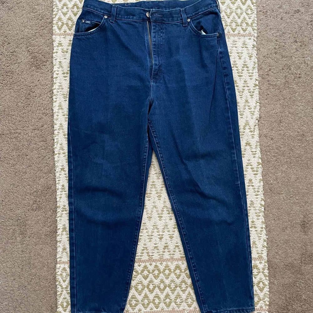 Vintage Dark Indigo Wash Lee Straight Leg Jeans